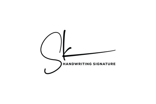 SK initials Handwriting signature logo. SK Hand drawn Calligraphy lettering Vector. SK letter real estate, beauty, photography letter logo design.