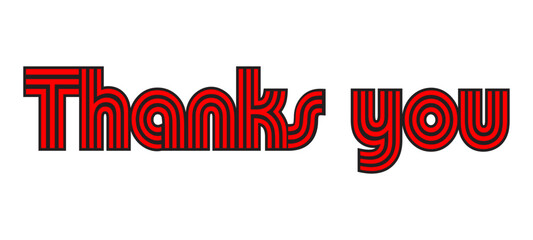 hank You Typography Design Inspiration. Red & Black colored.