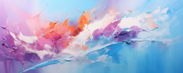 Abstract painting made of tempera colors on a white background. Generative AI.