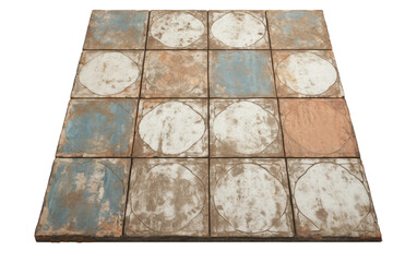 Old floor tiles Isolated on transparent background.