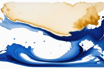 Obraz premium a high quality stock photograph of a single blue ink stain isolated on a white background