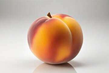 a high quality stock photograph of a single peach isolated on a white background