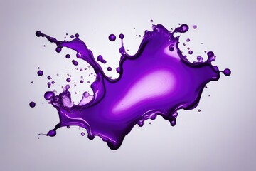 a high quality stock photograph of a single purple ink stain isolated on a white background