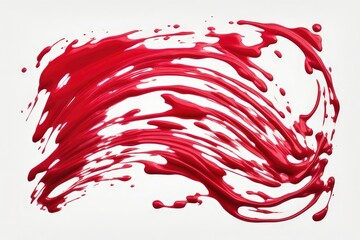 a high quality stock photograph of a single red ink stain isolated on a white background
