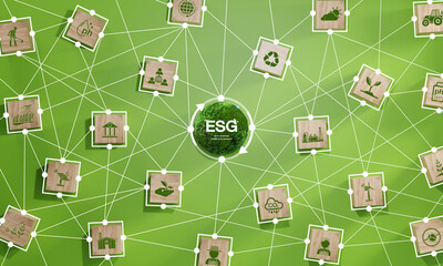ESG environment social governance concept.Business cooperation for a sustainable environment.World...