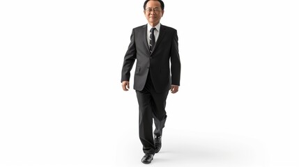 Confident Professional Successful Asian Coperate Business Man Waring Suite Isolated on White Background