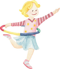 Watercolor Boy Shows Magic