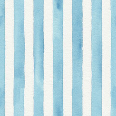 Blue Watercolor Stripes Seamless Pattern And Background