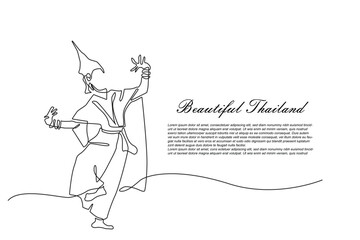 beautiful Thai background. Thai tourist background, Thai women dancing traditional. Background for traveling to Thailand