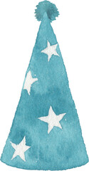 Blue Watercolor Birthday Hat