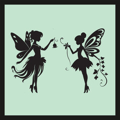 Fairy silhouette set