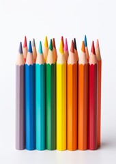 Fototapeta premium Colored crayons on a white background. Generative AI.