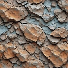 Natural Brown and Grey Rocks Texture Illustration - Stone Surface Background for Design