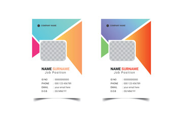 Modern corporate ID card template. Minimal identity card design with place for image.