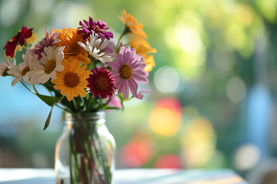 Assorted Fresh Flowers In Soft Focus