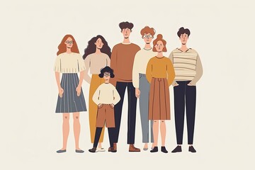 flat portraits of family - Powered by Adobe