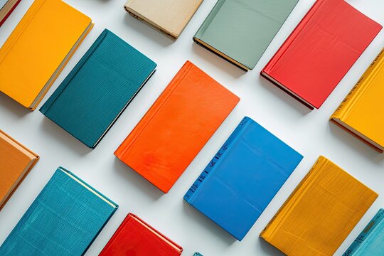 free stock photos of colorful book and different colors of book scattered