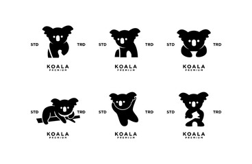 Obraz premium koala logo icon design template vector with modern illustration concept style 