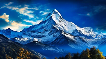 Foto auf Acrylglas Annapurna Winter Adventure in Nepal, Exploring Alpine Landscapes and Glaciers