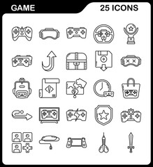 icon set of gaming equipment and symbols design in games