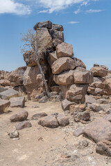 heap of big Dolerite boulders at Giants Playground, Keetmansoop, Namibia