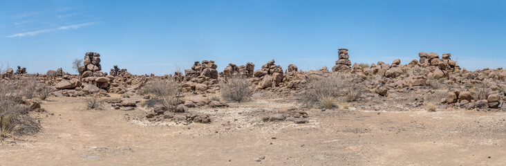 Dolerite boulders swarm at Giants Playground, Keetmansoop, Namibia