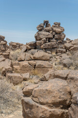 heap of Dolerite boulders at Giants Playground, Keetmansoop, Namibia