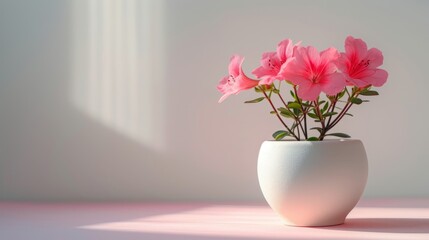 Fototapeta premium Pink flowers in a pot