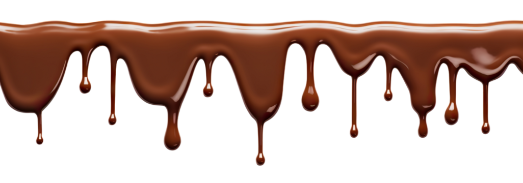 Dripping melted chocolate, cut out