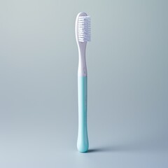 Colored toothbrush on a colored background. Generative AI.