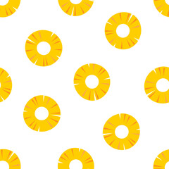 Seamless pattern with pineapple slices
