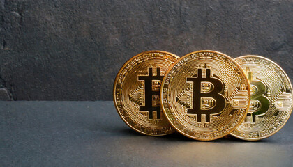 Bitcoin crypto currency on a dark background