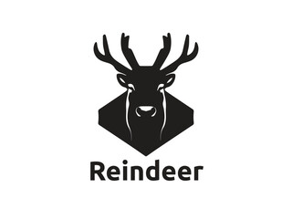 Reindeer logo design vector template. Deer logo design

