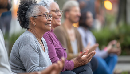 Obraz premium senior yoga class