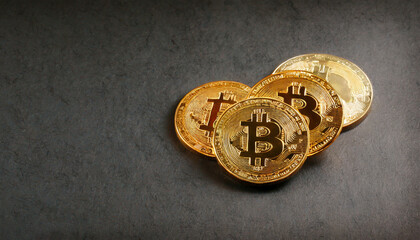 Bitcoin crypto currency on a dark background