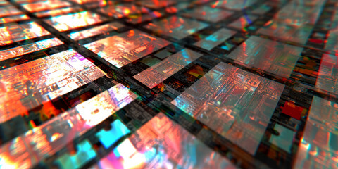 Fototapeta na wymiar Holographic Circuitry Grid