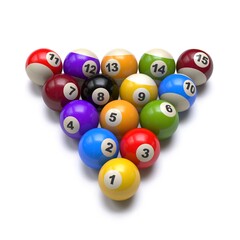Pool balls starting position 3D
