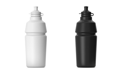 Black and white sport plastic bottle template 3D