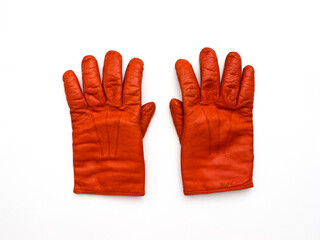 Men's gloves on a white background.