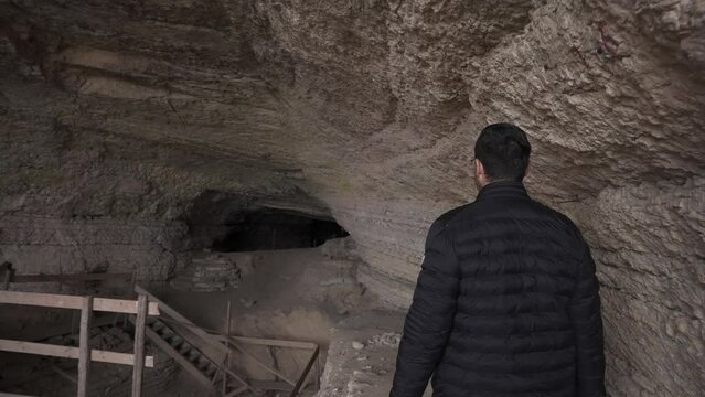 Exploring the chambers of Kozarnika cave, located in  the Balkan Mountains and Danubian Plains in Bulgaria.