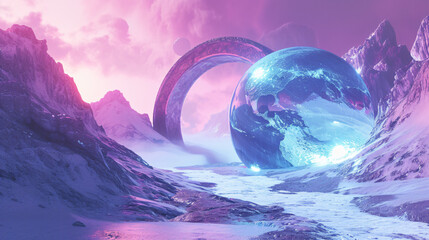 A collection of mesmerizing futuristic 3D renders showcasing abstract concepts and avant-garde...