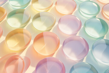 minimalistic glass shaped abstract  3d rendering pattern , pastel colors 