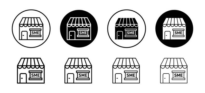 SME vector icon set collection. SME Outline flat Icon.