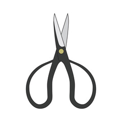 Kids drawing Cartoon Vector illustration bonsai scissors Isolated in doodle style