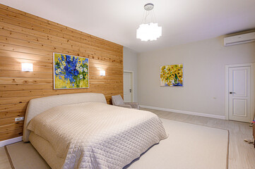 standard room interior apartment. view kind of decor home decoration in hostel house for sale, bedroom with bed, a cozy place to sleep and relax