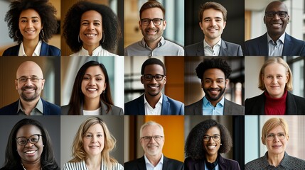 Diverse Professional Team Portraits, Showcasing a Multicultural Workforce and Inclusive Corporate Culture
