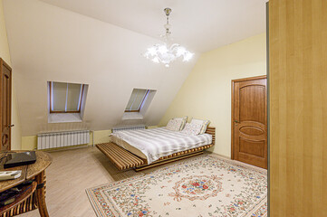 standard room interior apartment. view kind of decor home decoration in hostel house for sale, bedroom with bed, a cozy place to sleep and relax
