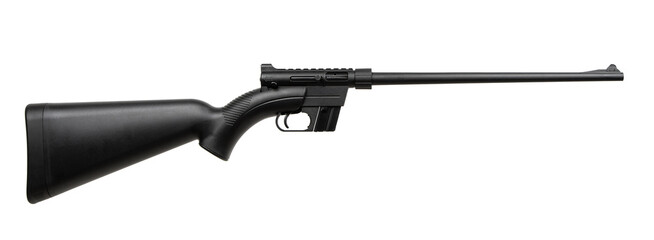 Small-bore bolt rifle in a plastic stock of .22lr. Small rifled weapon for hunting and sports....