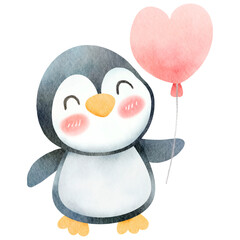 Cute penguin watercolor-1