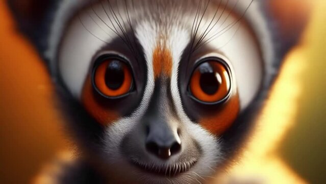 lemur, animal, portrait, close up, Generative AI,